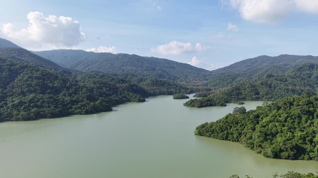 Peaceful nature view at Shing Mun Reservoir Hong Kong Aug 9 2025