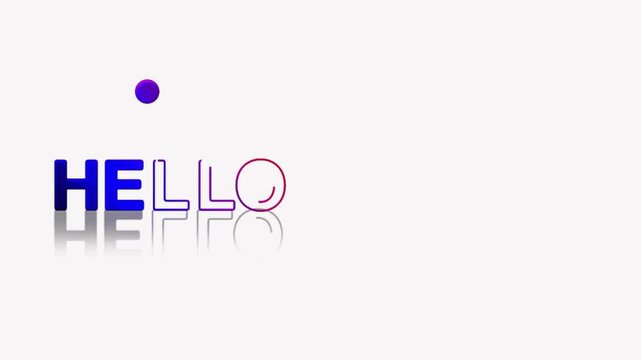 animated jumping or bouncing ball of hello august text word lettering typography glow neon reveal, Bright letters jump in the inscription theme video,motion seamless loop blue pink yellow gradient typ