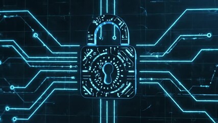 digital cybersecurity padlock network protection - Powered by Adobe
