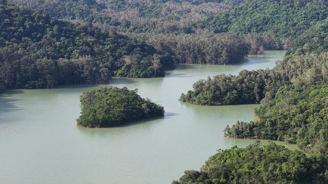 Peaceful nature view at Shing Mun Reservoir Hong Kong Aug 9 2025
