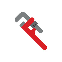 Pipe wrench icon in color for plumbing, workshop, and mechanic visuals.