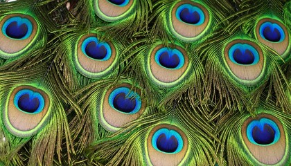 Peacock Feathers Close-Up