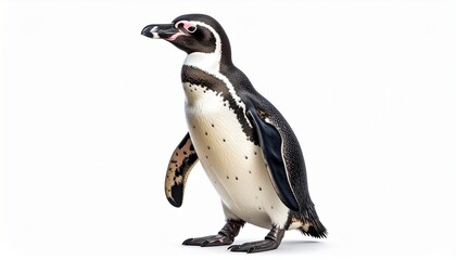 Obraz premium Humboldt Penguin (Spheniscus humboldti) isolated against white background.