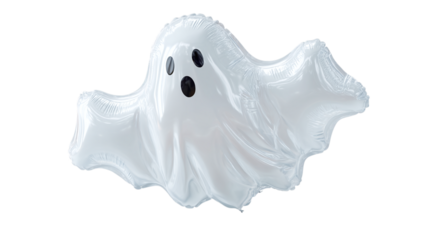 Halloween ghost foil balloon isolated on transparent background