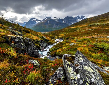 Mountain stream in autumn colors (1)