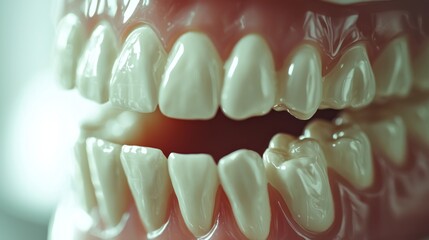 Close-up of Artificial Teeth Model