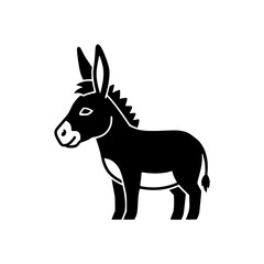 Donkey animal side view silhouette icon