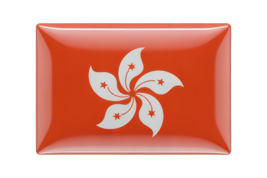 Iconic Hong Kong flag emblem representing vibrant culture and unique identity, symbolizing modern Asia and international commerce center
