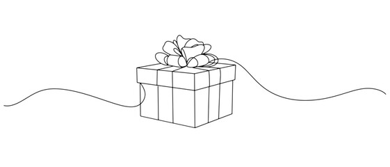 Gift box illustrations line art style for Christmas present. Eps