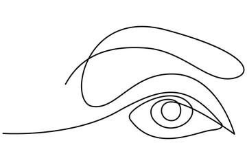 Eye single line art in one continuous line.human eye one line art.