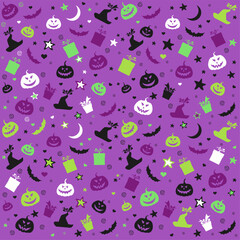 Halloween seamless background with bats and pumpkin. Good for textile fabric design, wrapping paper, website wallpapers, textile, wallpaper and apparel. vector illustration