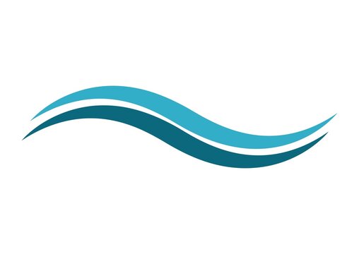 woosh vector Abstract A vector graphic of two parallel, undulating wave-like curves. The top curve is a light, bright blue, and the bottom curve is a darker, teal-like blue