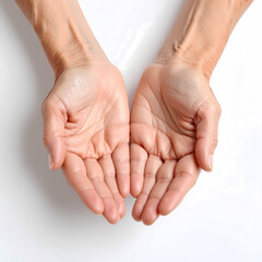 Open hands outstretched cupped hands receiving giving offering concept