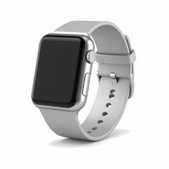 Silver apple watch with gray band product shot for online store sales