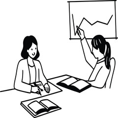 Business people meeting in office illustration