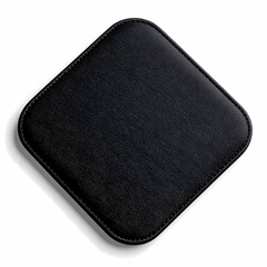 Black leather coaster square shape drink coaster table protection decor