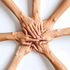 Teamwork hands together collaboration unity support partnership concept