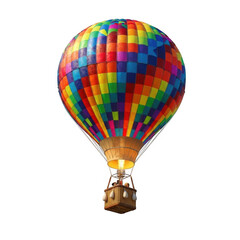 Naklejka premium 3d vibrant colorful hot air balloon floating sky adventure isolated on transparent background