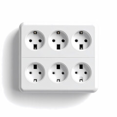 White electrical outlet power strip surge protector wall receptacle