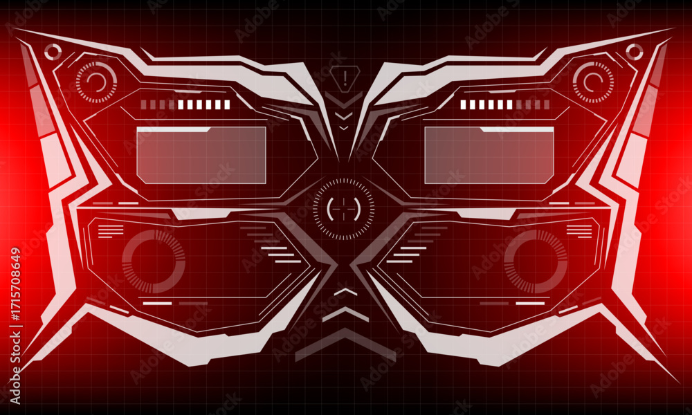 Poster hud sci-fi interface screen view white circular geometric design virtual futuristic technology creat