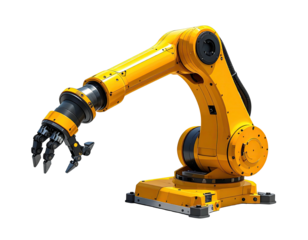 Yellow industrial robot arm reaching out (1)