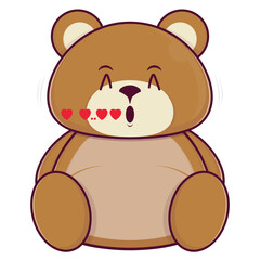 bear whistling love face cartoon cute