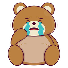 bear crying face cartoon cute