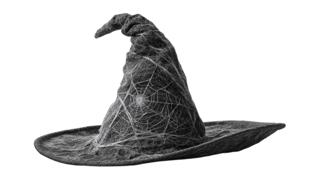 Worn Witch’s Hat isolated on transparent background