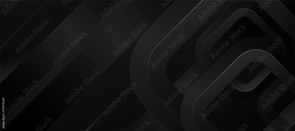 Poster dark gray abstract geometric background with rounded shapes