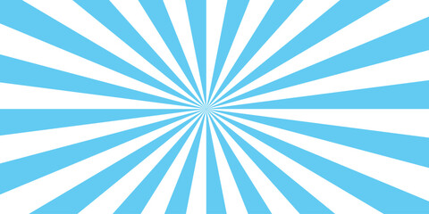Abstract background with rays. Colorful sun rays sunburst pattern background. Sunset light retro design. sky blue twisted swirl. Spiral radial striped backdrop design.