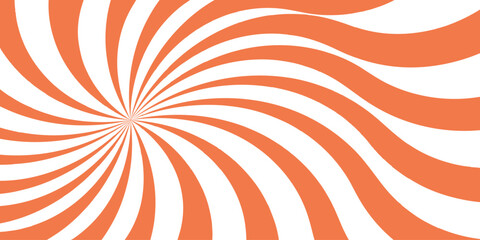 Sunburst classic retro background, rays or stripes in the center. Rotating, spiral stripes.vector background template retro vintage style.peach teal orange and  white in a straight radial striped .