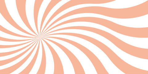 Sunburst classic retro background, rays or stripes in the center. Rotating, spiral stripes.vector background template retro vintage style.peach teal orange and  white in a straight radial striped .