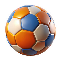 3d realistic soccer ball dynamic colorful panels isolated for commercial use isolated on transparent background