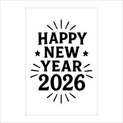 "Luxury Happy New Year 2026 Party Flyer with Golden Fireworks & Celebration Background"