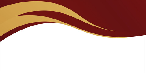 Aesthetic Elegant Gold Banner Header Wave Red and Gold.Eps 10