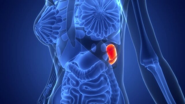 Human Internal Organ Spleen Anatomy Animation Concept