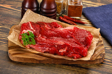 Raw beef meat piece for cooking