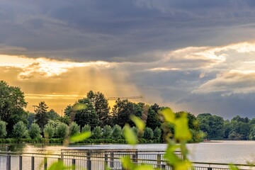 sunset over the river