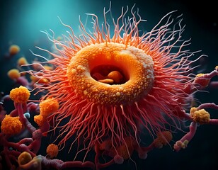 Microscopic organism, vibrant colors