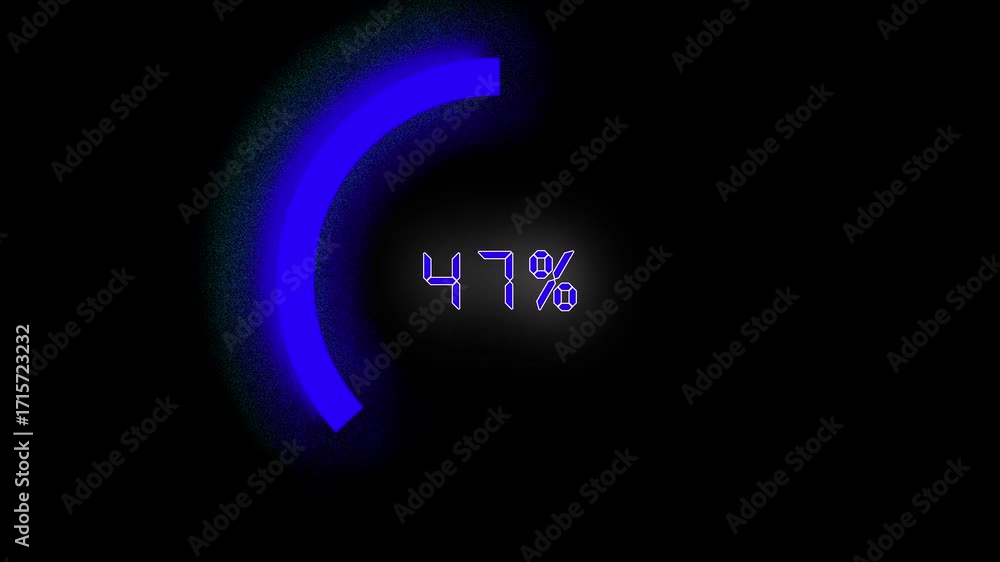 Poster Blue loading bar percentage animation. 28 percent complete digital hud interface technology sci fi futuristic abstract background loop seamless motion graphics.