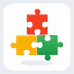 Obraz premium Three part puzzle process diagram