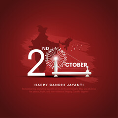 Obraz na płótnie Canvas creative vector background design for gandhi ji jayanti on 2nd October.