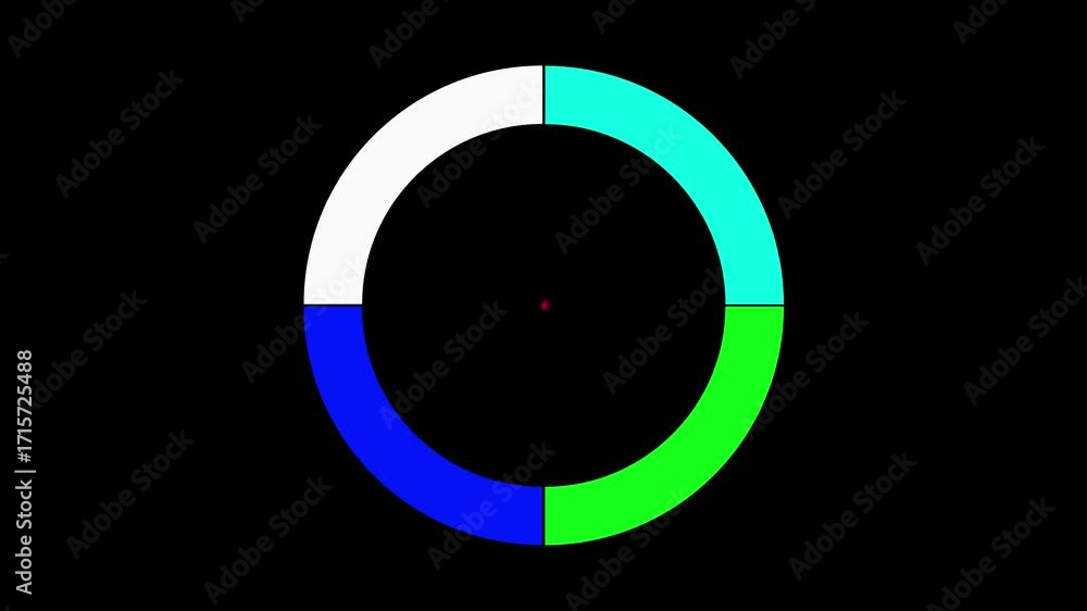 Poster animated abstract color wheel rotation. bright vivid colors cyan green blue white background loop se