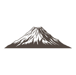 Silhouette illustration of mount fuji japan depicting the iconic japanese mountain peak