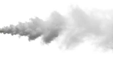 Dense smoke plume isolated on transparent background, a billowing cloud of mystery and intrigue, creating a dramatic and atmospheric effect