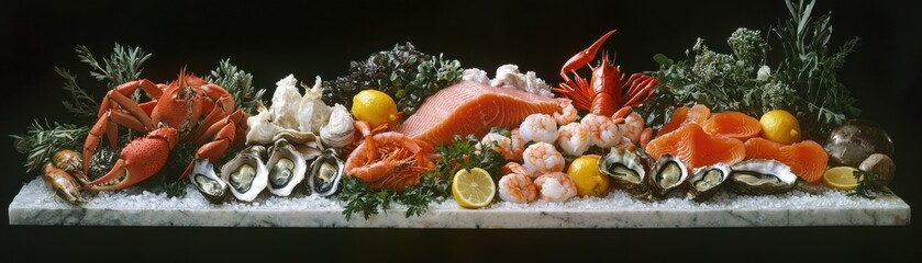Fresh Seafood Platter with Lobster, Shrimp, Oysters