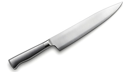 Stainless Steel Chef&rsquo;s Knife Isolated on White Background