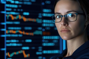 Data analysis action financial sector portrait image urban environment close-up view technology insights