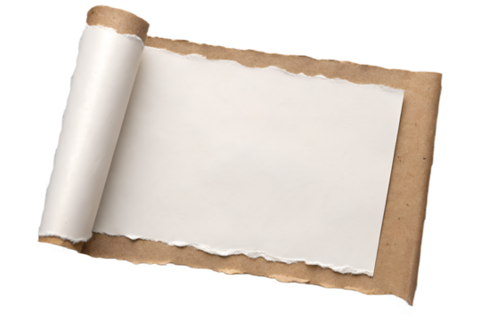 Torn brown paper with a transparent background isolated on transparent background - Powered by Adobe