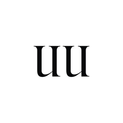 UU monogram logo design letter text name symbol monochrome logotype alphabet character simple logo